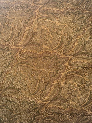 VTG 57.5 Inch Square Fabric With Fringe Tablecloth Cover Deep Golds, Browns - Picture 4 of 6