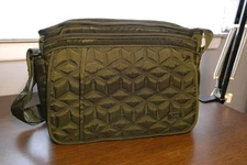 Lug "WINGS" Olive Green Nylon Crossbody Bag, Multiple Pockets RFID Protection