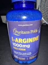 2X Puritans Pride - L-arginine 1000 Mg, Free Form - 200 Capsules, Exp: 08/27!