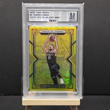 2021-22 Obsidian Domantas Sabonis Electric Etch Yellow Flood #24 04/10 BGN8.5