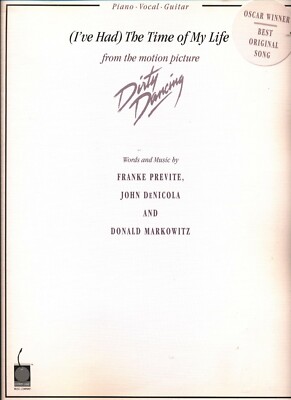 I'VE HAD THE TIME OF MY LIFE SHEET MUSIC DIRTY DANCING PIANO/VOCAL/GUITAR OSCAR