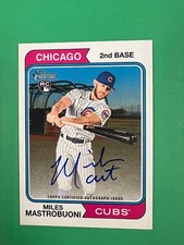 2023 TOPPS HERITAGE BASEBALL MILES MASTROBUONI CUBS RC ON CARD AUTO