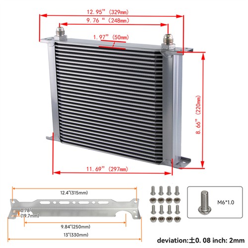 30 Row Universal AN8 engine Transmission Oil Cooler W/Bracket+7" Electric Fan - Picture 8 of 10