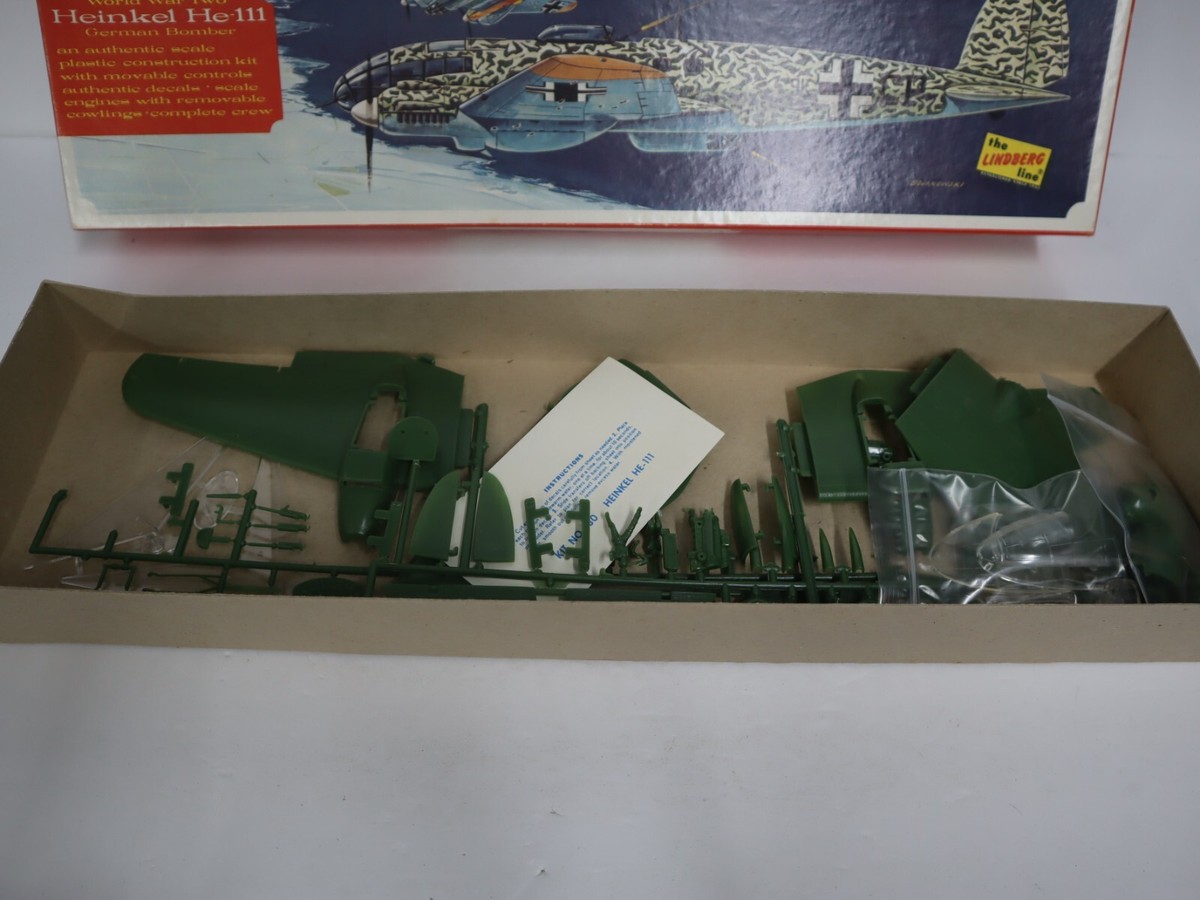 THE LINDBERG LINE VINTAGE HE-111 HEINKEL 1:64 MODEL KIT