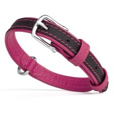 Soft Leather Dual Color Collar W 3/4" L 15-19" Pink
