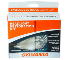Sylvania Headlight Restoration Kit Renew Clarity Shine Easy 3 Step Process