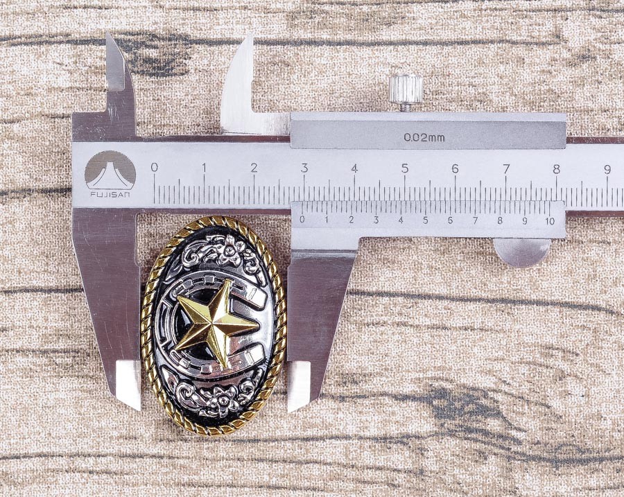 Conchos Belts 5-Piece Western Texas Star Concho Set - 29mm Silver &amp; Gold Plated Saddles Rope Design For Belts, Hats &amp; Jackets Cross Concho