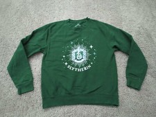 Harry Potter Slytherin Pullover Mens Medium Sweatshirt Green Fleece