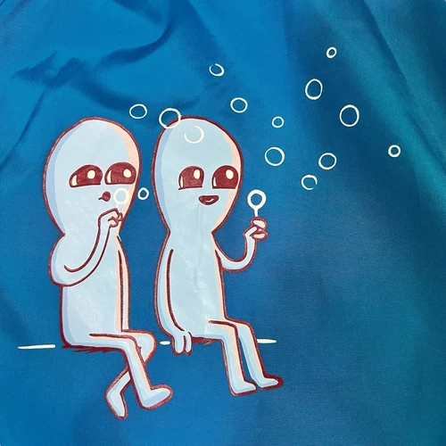 New Strange Planet Nathan Pyle Alien Bubbles Blue Windbreaker Bomber Jacket 3XL image 4