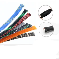 12 Colours Optional 6mm Expandable Wire Cable Sleeving Sheathing Braided Tubing