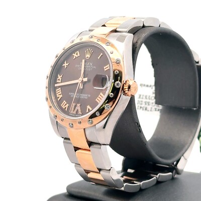 Pre-Owned Rolex Datejust 31mm 2 tone 18k Rose Gold Watch 178341 Diamond Bezel