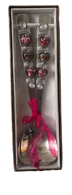 Wild Eye Designs Heart Serving Set Beaded Coils Valentines Day Romantic New