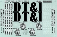Microscale O Scale Decals: Detroit, Toledo & Ironton Diesels, 1962-1977