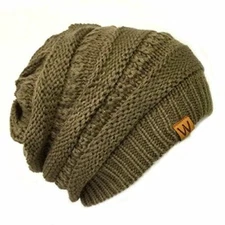 Wrapables Slouchy Winter Beanie Cap Hat, Brown Beaver