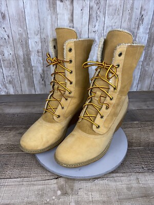 Timberland Earthkeepers Women’s Winter Boots Tan Suede/Nubuk Wedge Size 10M