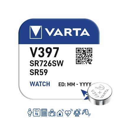 10 x Varta V397 Uhrenbatterien 1,55 V SR726SW LR726 SR59 Batterie 23mAh