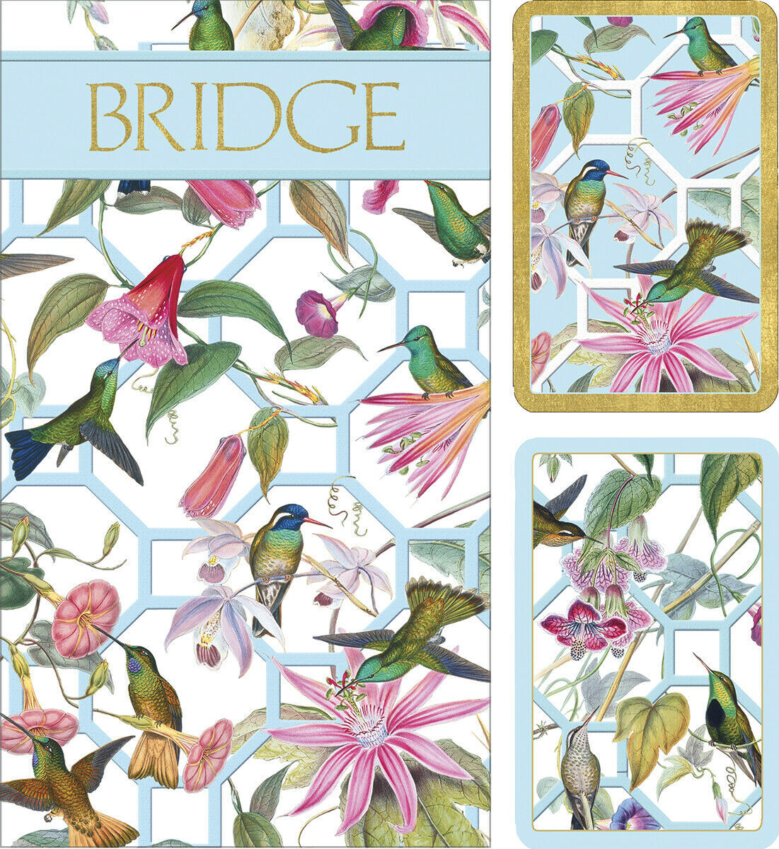 Caspari Bridge-Set – Inkl. 2 Spielkarten, 4 Score Pads, 4 Bleistifte – Design „Unter Palmen“