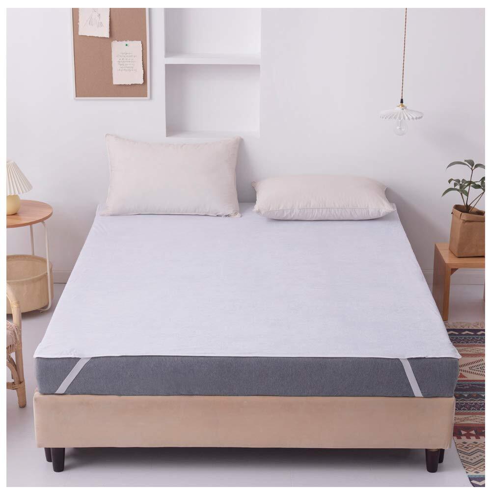 Mattress Topper Protector Pad,Waterproof Breathable Anchor Bands Cotton Mattr...-image