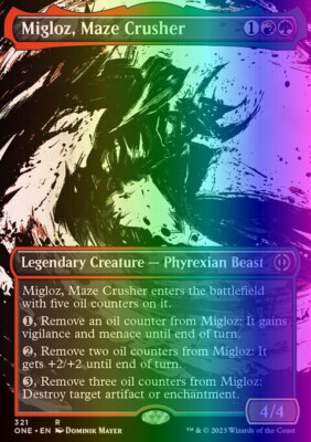 MTG Migloz, Maze Crusher (321/530) Phyrexia All Will Be One LP FOIL