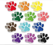 NEW Classroom Colorful Paw Cut Outs - 2 Packs of 60 with Glue Dots