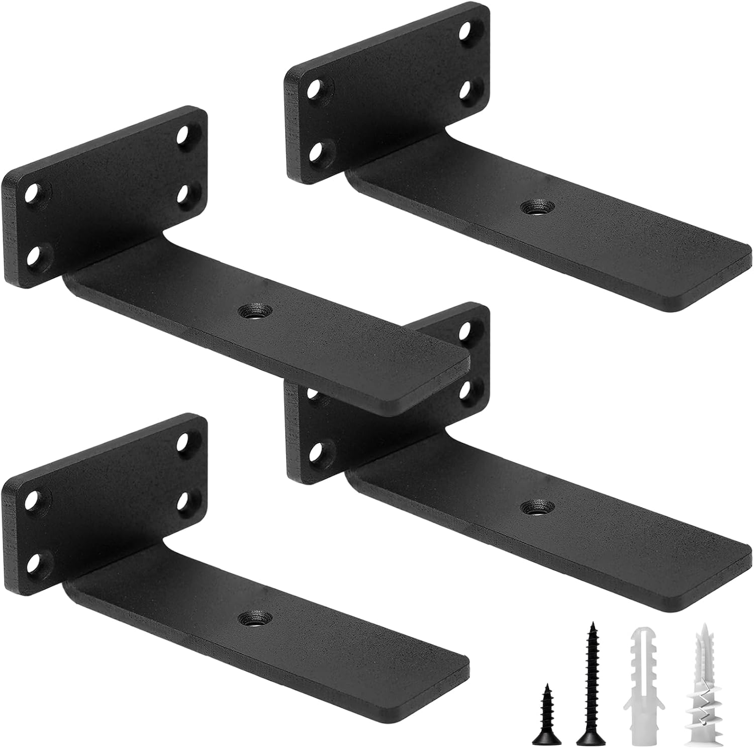 Heavy Duty 5-Inch Floating Shelf Brackets 1/5-Inch Thick Hidden Hardware