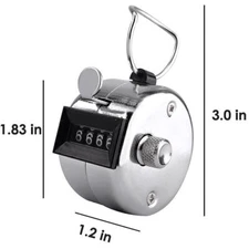 2 PCS 4 Digit Number Dual Clicker Golf Hand Tally Counter Metal Handy Convenient