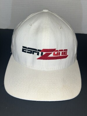 RARE WHITE ESPN ZONE hat cap staff Disney sports network adjustable White