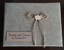 Personalised Guest Book Hessian Vintage Wedding Any Occasion 60/120 sides G407