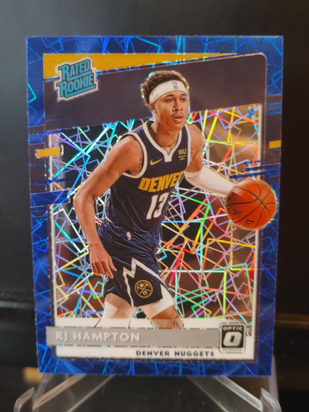 RJ Hampton RC 2020-21 Panini Donruss Optic Blue Velocity Prizm #174 - Denver