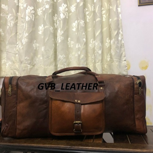 Sac De Voyage Vintage En Cuir Solide Pour Homme