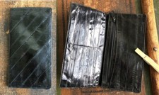 VTG GENUINE EEL SKIN BLACK BI-FOLD CHECKBOOK WALLET CARD COMPARTMENT FAIR/GUC