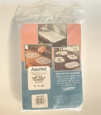 Beacon Looms White Rose Lace Table Runner 14" x 42" NEW Made in USA