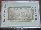 1976 International Silver Ingot Co. Return of the $2 1Oz .999 Silver Bar 454/500