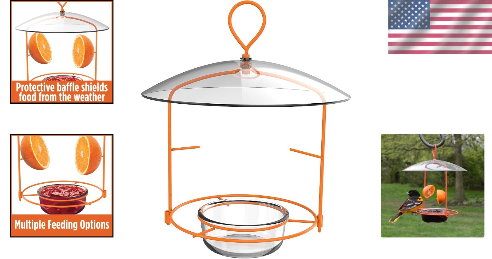 Attract Beautiful Orioles with Our Durable 12 oz Wire Feeder - Ant Moat Included