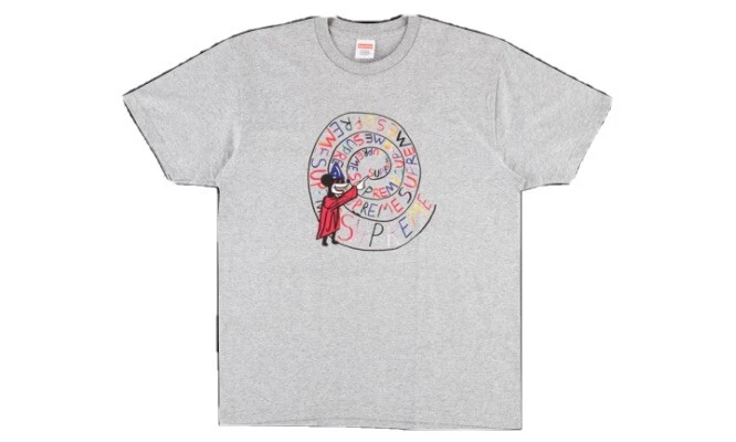 T shirt tourbillonnant SUPREME 17SS Joe Roberts gris taille moyenne neuf avec étiquettes