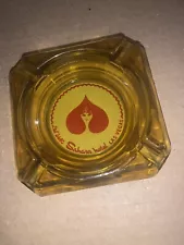 Vintage Las Vegas casino ashtray Sahara HOTEL Rare yellow glass spade lady hair