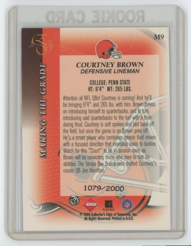 2000 Collector's Edge EG Making the Grade Courtney Brown . 1079/2000 Cleveland - Image 2 of 2