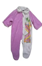 Vintage Girls One Piece Pajama 3-6 Months Purple White Lullaby Land