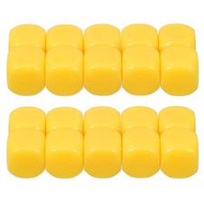 16 mm Dice Blank 100 Pcs Rounded Corner with Smoothed Surface Yellow
