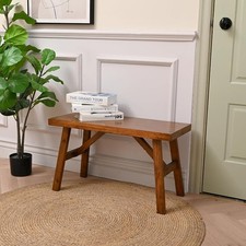 Solid Wood Bench,30" - Farmhouse-Style Entryway Seating for Living  Dining Room