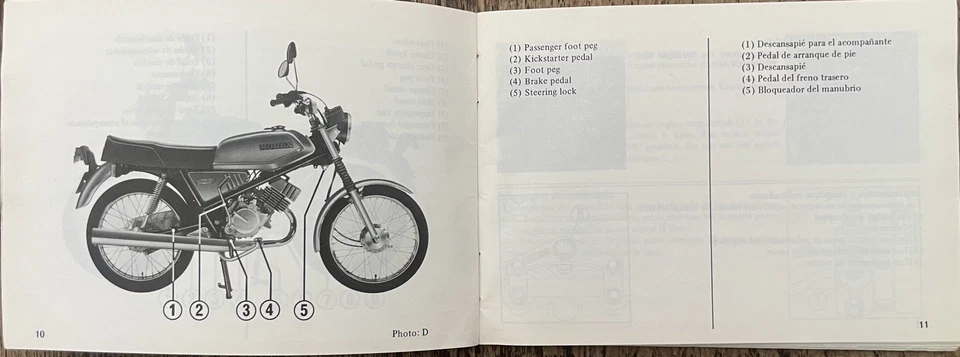 Honda MB100 / H100 Original Factory Owners Handbook With Plastic Wallet, 1980. - Image 2 of 4