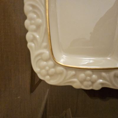 Lenox Greenwich Mint Tray Appetizer Dish with 24k Gold Trim 