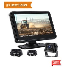 Wired Backup Camera with 7'' Touch Screen Monitor, Rear View Camera System fo...