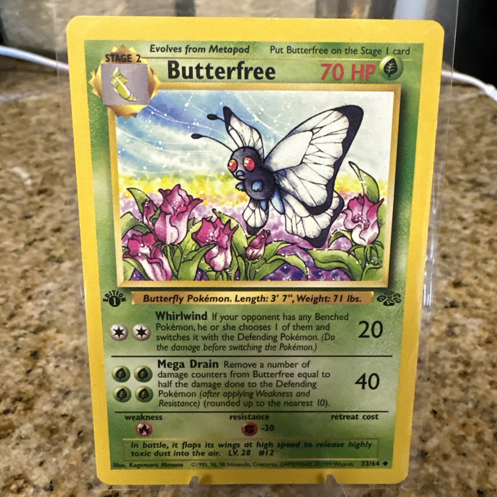 Pokémon Butterfree Jungle Set 33/64 1st Edition Uncommon Regular 1999 Card