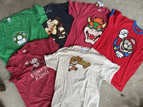 Vintage Donkey Kong NINTENDO Mario Bowser T Shirt Video Game NES Lot L Xl