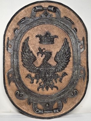 Decorative Double-Headed Eagle Crest Wood/Metal Plaque