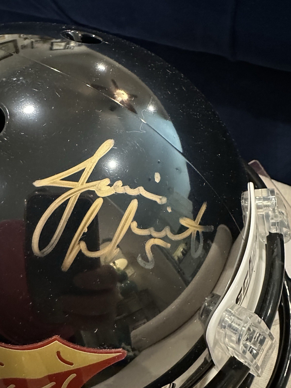 Florida St SIGNED Heisman Ward, Weinke, Winston Schutt Replica Black Helmet JSA