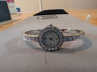 Vintage Chrome And Rhinestone Matching Ladies Watch And Bracelet — photo 7