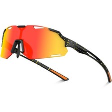Polarized Sports Sunglasses UV400 Lightweight TR90 Frame Running Baseball Gla...