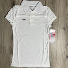 TYR Women's Alliance Tech Polo Shirt White Textured - TFPOC6A - Size XXS - $40